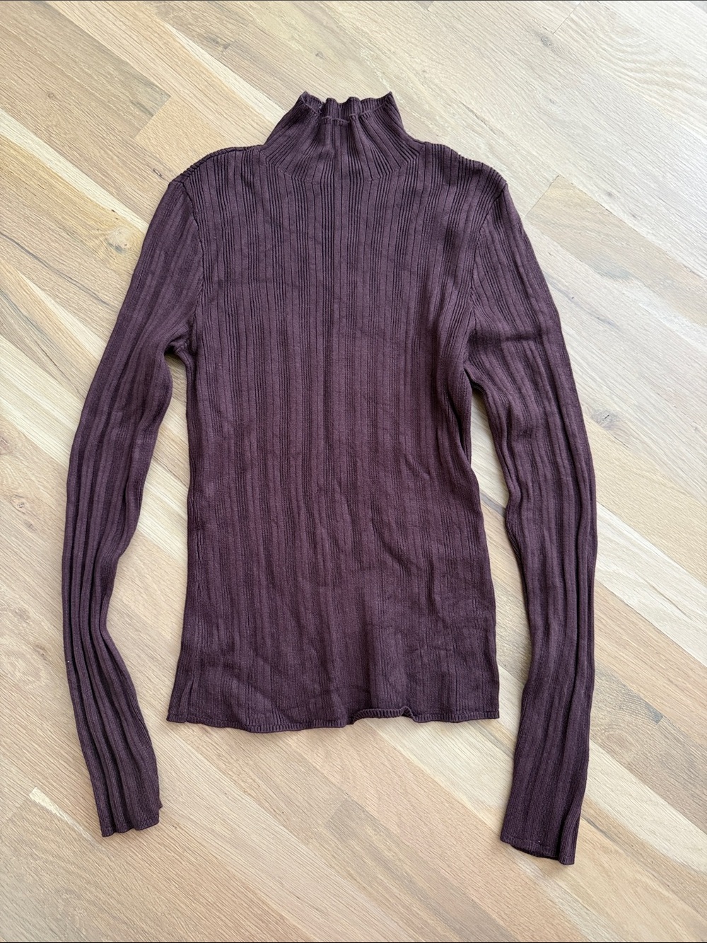 Abercrombie & Fitch Burgundy Ribbed Mock Neck Sweater